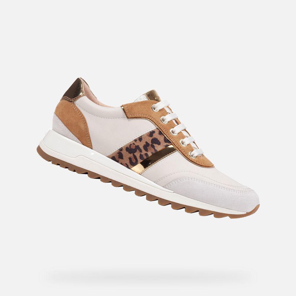 Geox Sneakers White/Brown Tabelya - Geox Womens Shoes - EUTFNV906